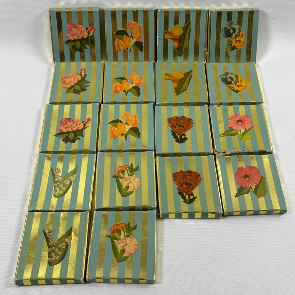 Vintage Kaycrest Floral Gift Seals 18 Boxes 203 Total Stickers Flower Rose Poppy